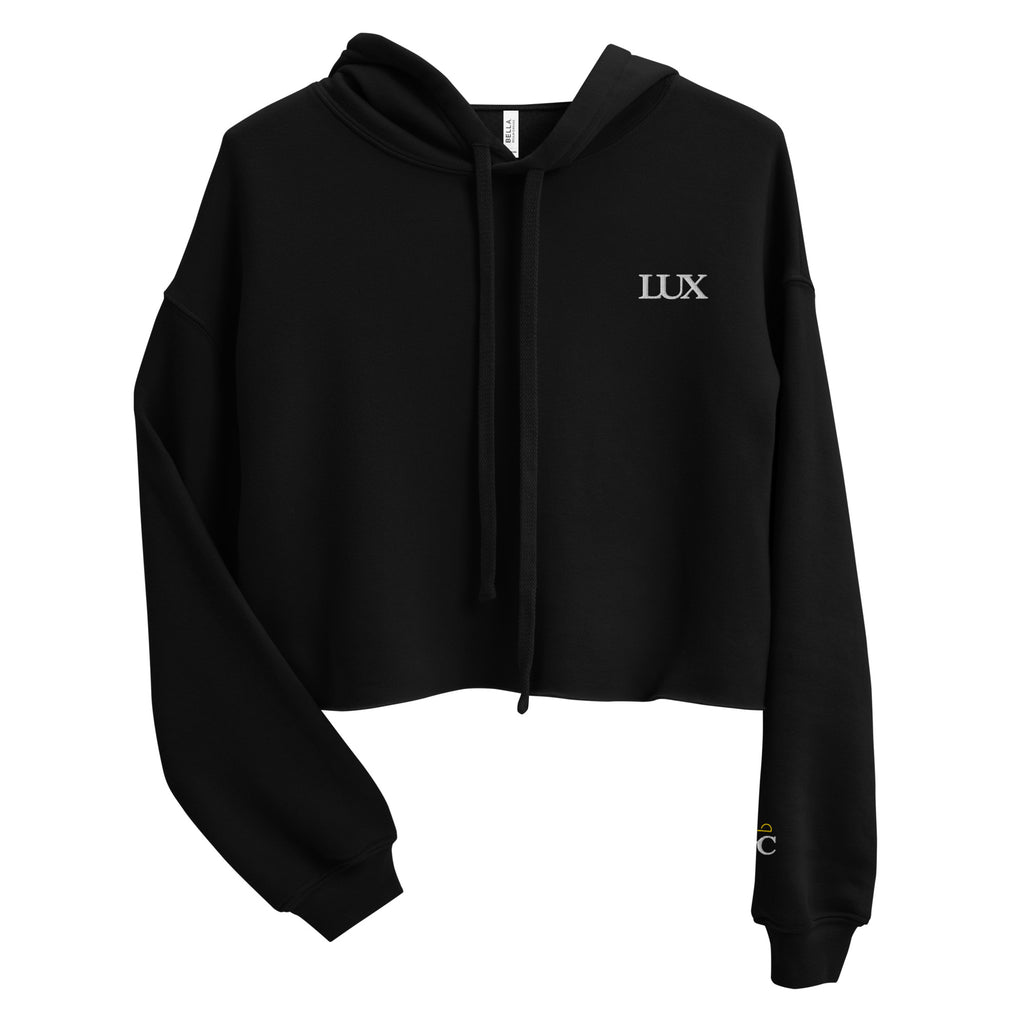 Black LUX Women’s Cropped Hoodie front view