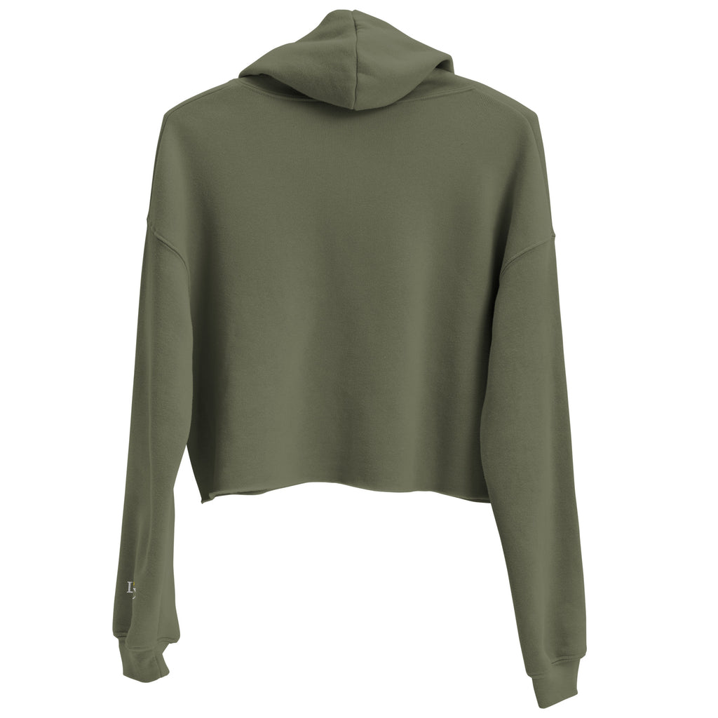 Olive LUX Women’s Cropped Hoodie back view