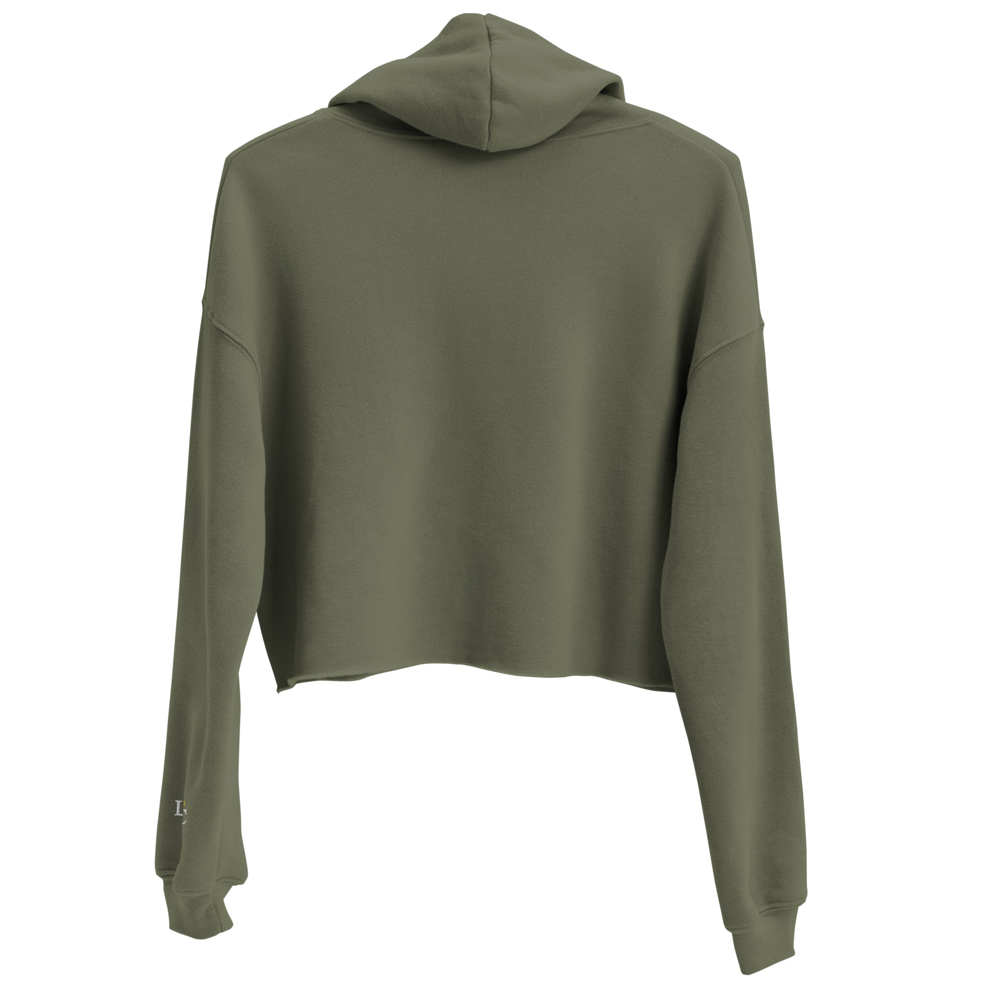 Olive LUX Women’s Cropped Hoodie back view