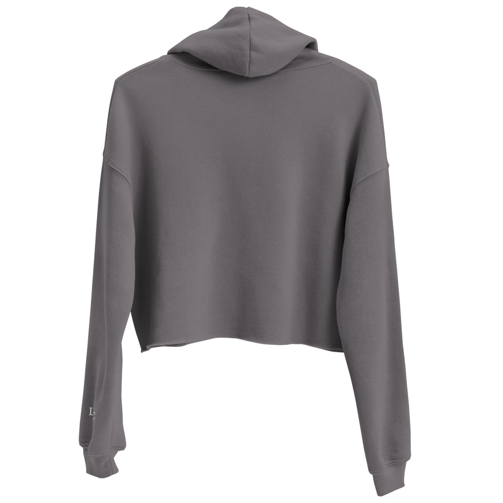 Gray LUX Women’s Cropped Hoodie back view